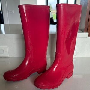 Amazon Bold Red Women's Winter Rain Boots